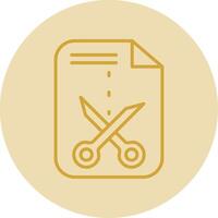 Cutting Line Yellow Circle Icon vector