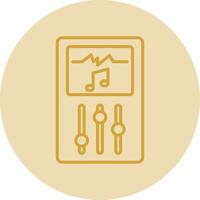 Music Player Line Yellow Circle Icon vector