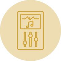 Music Player Line Yellow Circle Icon vector