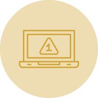 Laptop Line Yellow Circle Icon vector