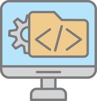 software desarrollo línea lleno ligero icono vector