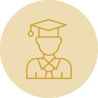 Graduation Line Yellow Circle Icon vector