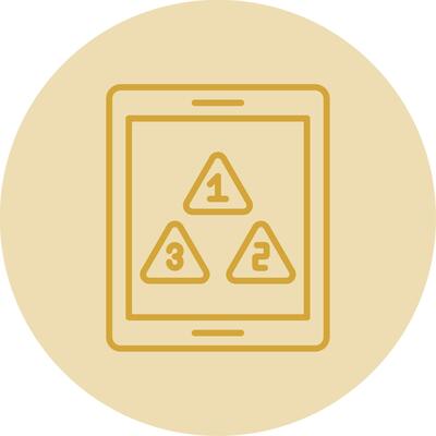 Tablet Line Yellow Circle Icon