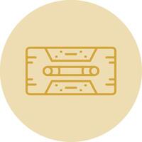Cassette Tape Line Yellow Circle Icon vector