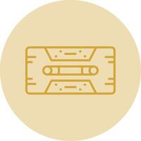 Cassette Tape Line Yellow Circle Icon vector