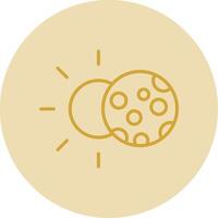 Eclipse Line Yellow Circle Icon vector