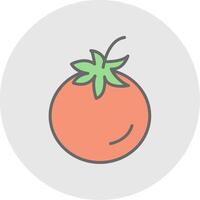 tomate línea lleno ligero icono vector