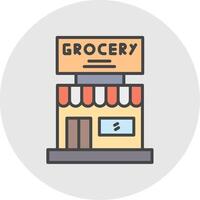 Grocery Store Line Filled Light Icon vector