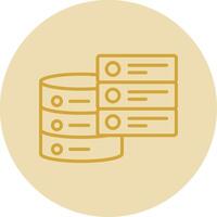 Databases Line Yellow Circle Icon vector