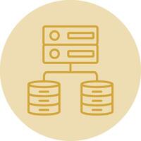 Data Server Line Yellow Circle Icon vector