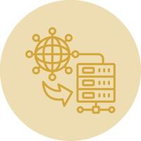 Internet Connection Line Yellow Circle Icon vector