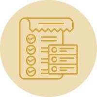 Data List Line Yellow Circle Icon vector