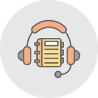 Listening Line Filled Light Icon vector