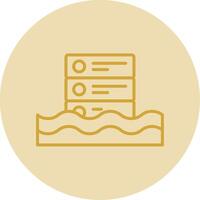 Data Lake Line Yellow Circle Icon vector