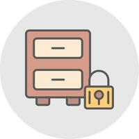 Filing Cabinet Line Filled Light Icon vector