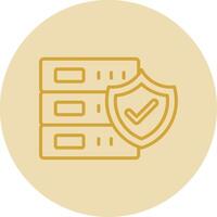 Database Security Line Yellow Circle Icon vector