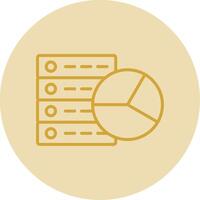 Data Analytics Line Yellow Circle Icon vector