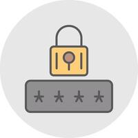 Password Line Filled Light Icon vector