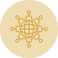 Networking Line Yellow Circle Icon vector