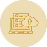 Transfer Data Line Yellow Circle Icon vector