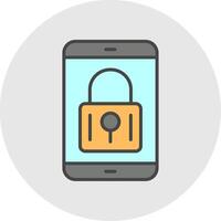 Mobile Security Line Filled Light Icon vector