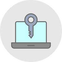 Computer Keys Line Filled Light Icon vector