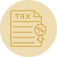 Tax Line Yellow Circle Icon vector