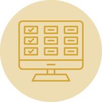 Task List Line Yellow Circle Icon vector