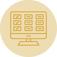 Task List Line Yellow Circle Icon vector