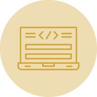 Html Code Line Yellow Circle Icon vector