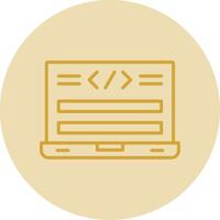 Html Code Line Yellow Circle Icon vector