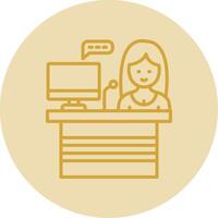 Analyst Line Yellow Circle Icon vector