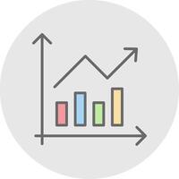 Bar Chart Line Filled Light Icon vector