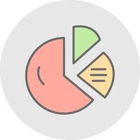 Dount Chart Line Filled Light Icon vector