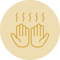 Hand Dryer Line Yellow Circle Icon vector