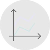 Area Graph Line Filled Light Icon vector