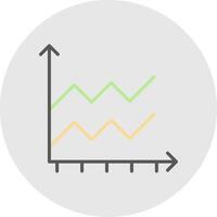 Area Graph Line Filled Light Icon vector