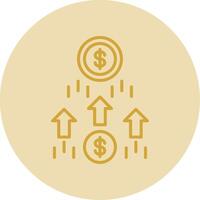 Money Growth Line Yellow Circle Icon vector