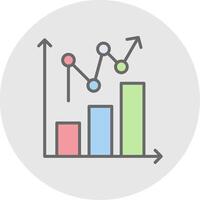 Statistical Chart Line Filled Light Icon vector