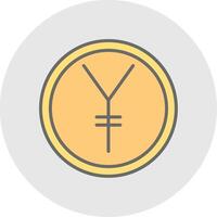 Yen Line Filled Light Icon vector