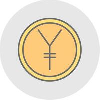 Yen Line Filled Light Icon vector