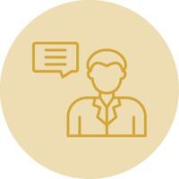 Opinion Line Yellow Circle Icon vector