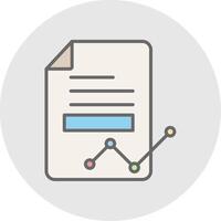 Data Report Line Filled Light Icon vector