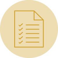 Questionnaire Line Yellow Circle Icon vector