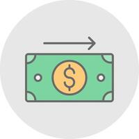 enviar dinero línea lleno ligero icono vector