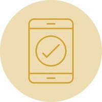 Phone Line Yellow Circle Icon vector