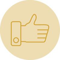 Like Line Yellow Circle Icon vector