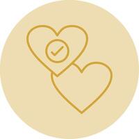 Heart Line Yellow Circle Icon vector