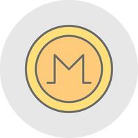 monero línea lleno ligero icono vector