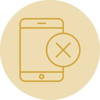 Smartphone Line Yellow Circle Icon vector